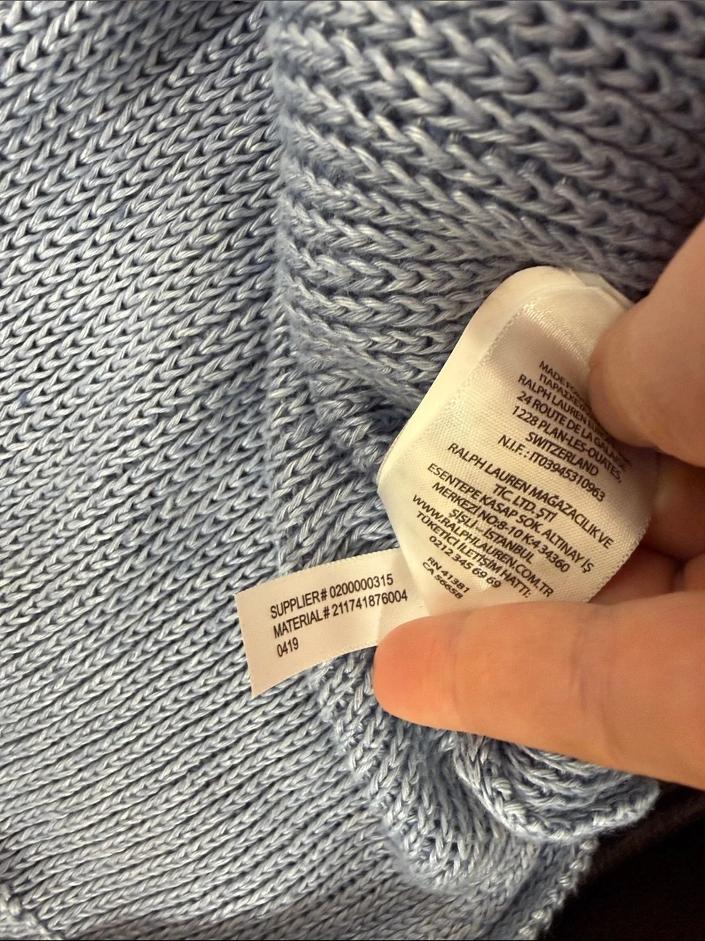 Polo by Ralph Lauren Pale Blue Men's Crewneck Sweater